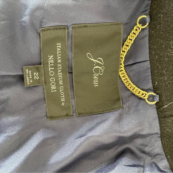 J Crew Plus Chateau Parka black Stadium Cloth Nello Gori wool blend coat size 22 - Picture 5 of 8